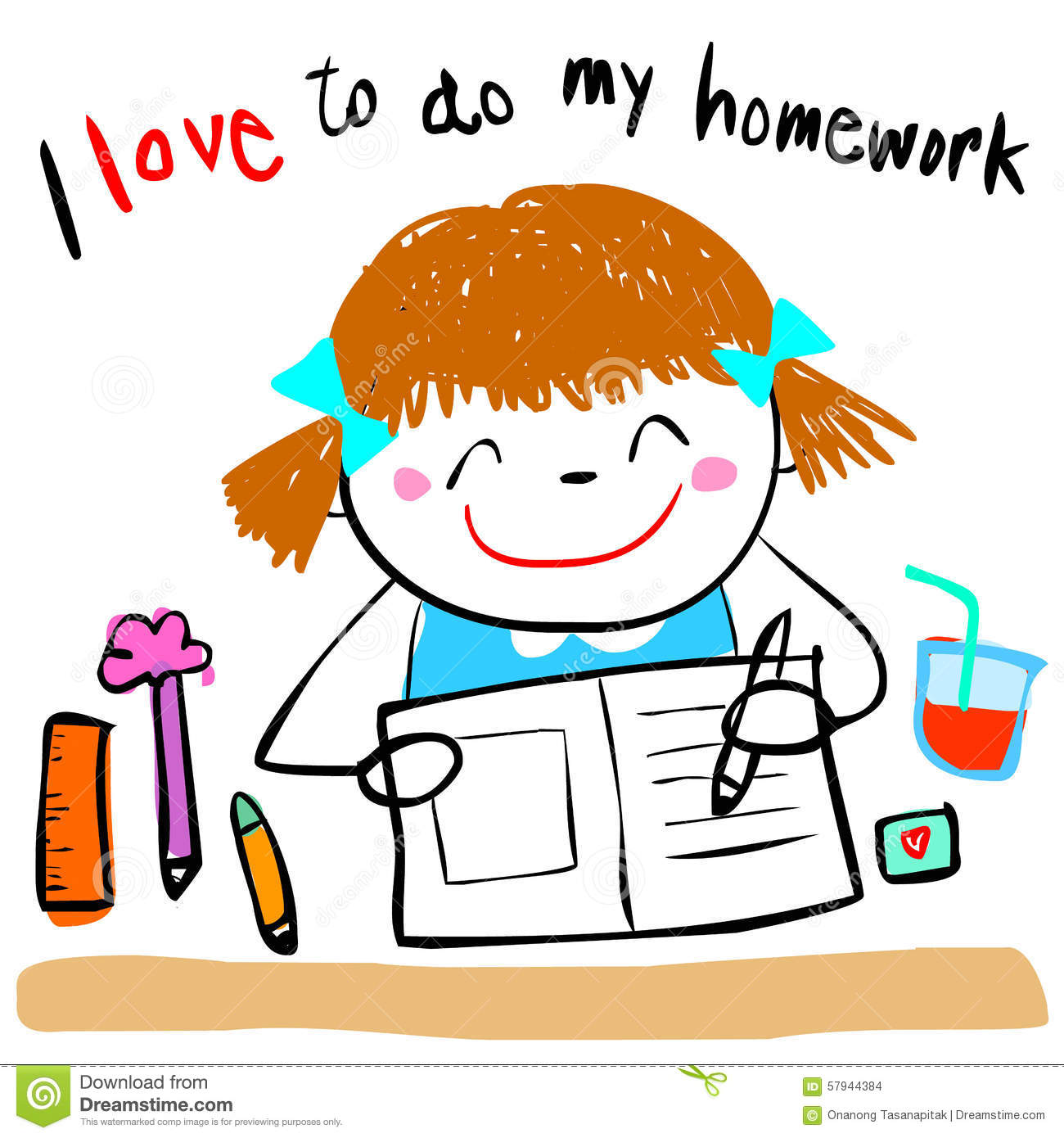happy-kid-love-to-do-homework-illustration-cute-girl-her-doodle-cartoon-style-57944384